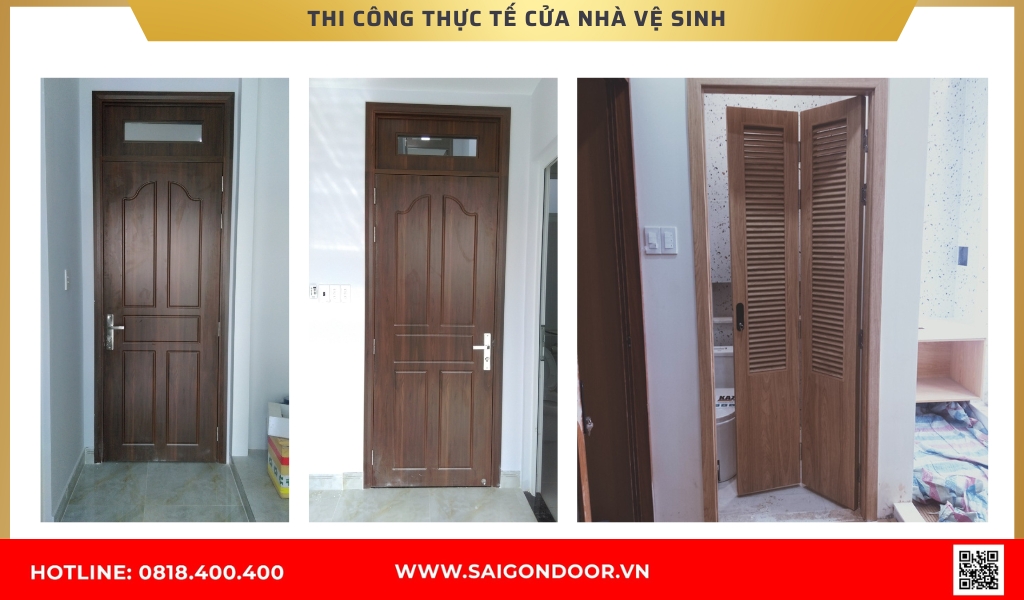 Hình ảnh thi công thực tế cửa nhà vệ sinh