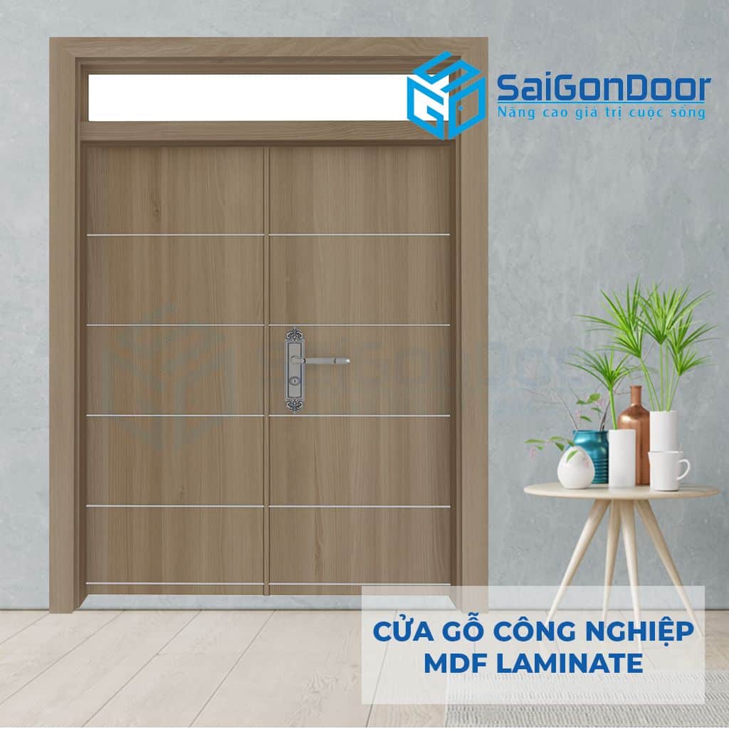 CỬA GỖ CÔNG NGHIỆP MDF LAMINATE 2P1R10s FIX