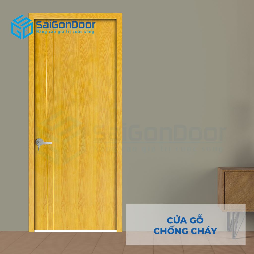 Mẫu cửa gỗ chống cháy MDF Veneer P1R2 ash