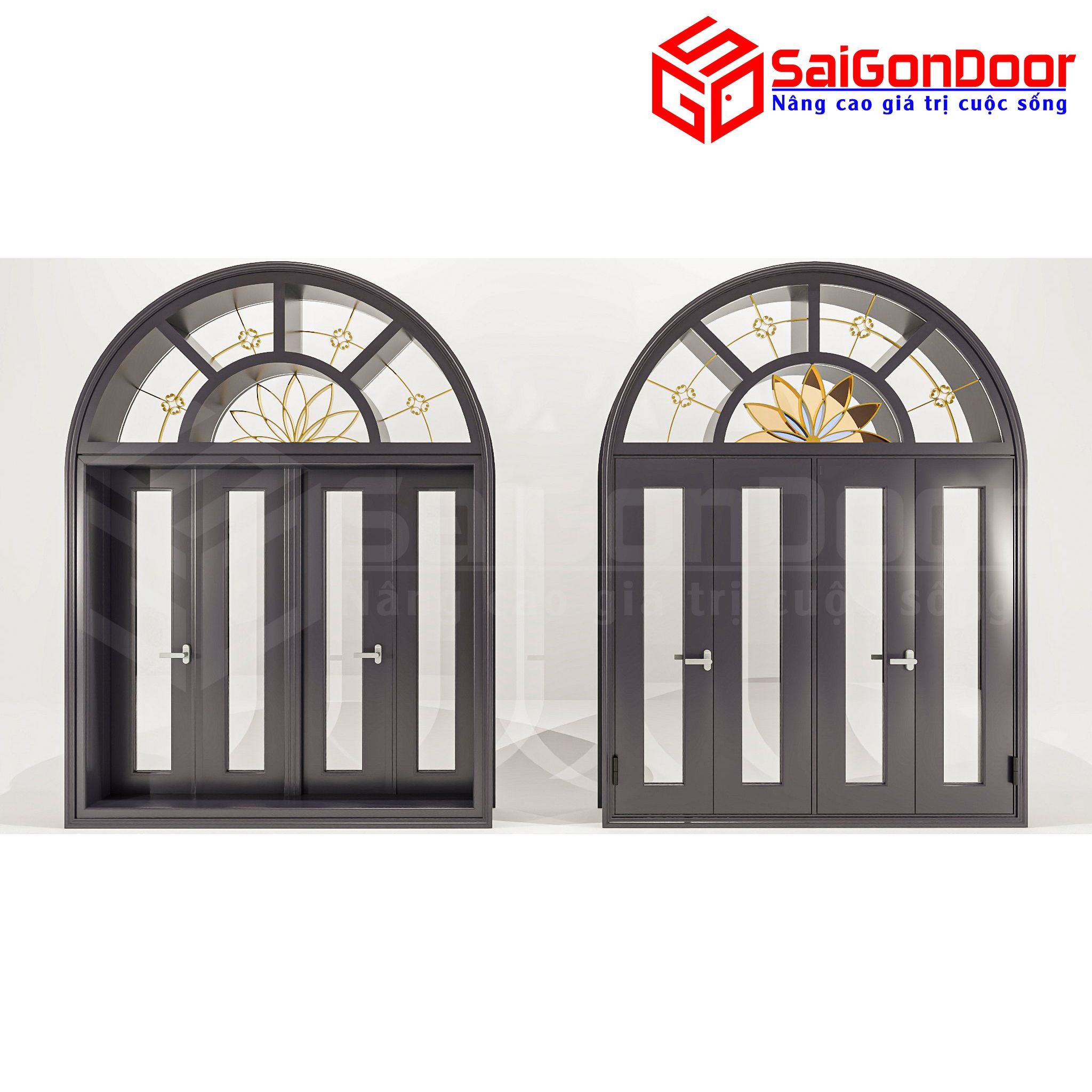 Cửa Nhôm Vân Gỗ SGD-CNVG-17