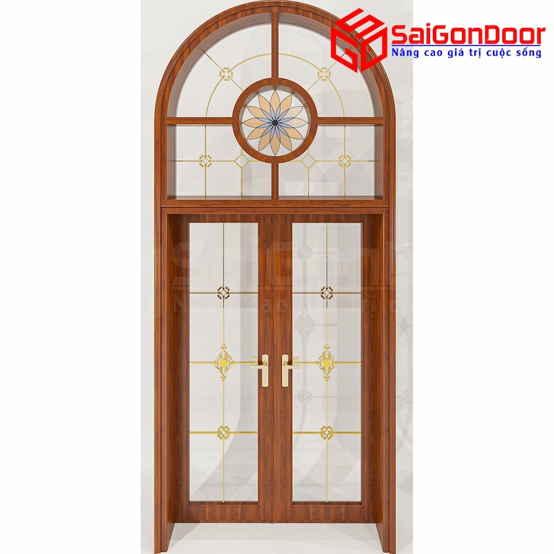 Mẫu cửa SGD-CNVG-4 vân gỗ đan xen chiều sâu