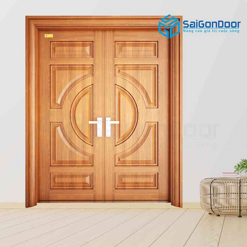  Cửa thép vân gỗ 2 cánh