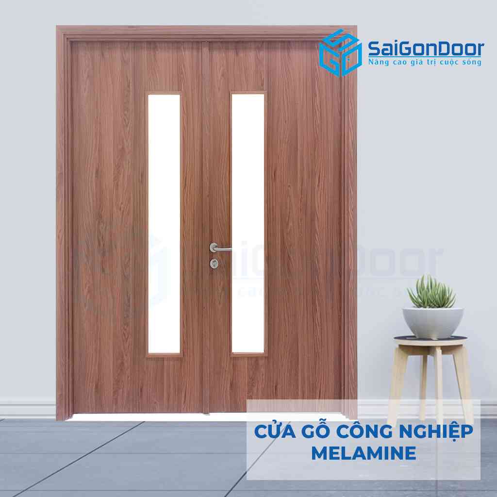 CỬA GỖ CÔNG NGHIỆP MDF MELAMINE 2P1G1