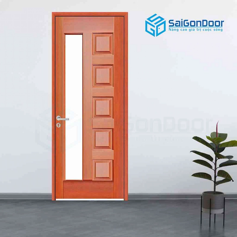 Cửa Gỗ Công Nghiệp HDF Veneer 6GL-Cam xe
