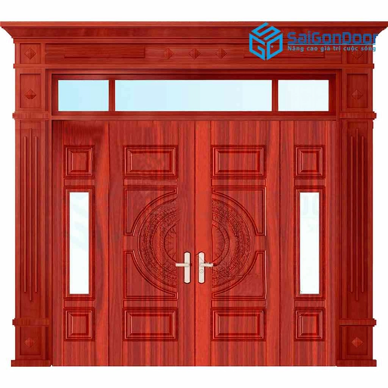 Cửa thép vân gỗ 2 cánh