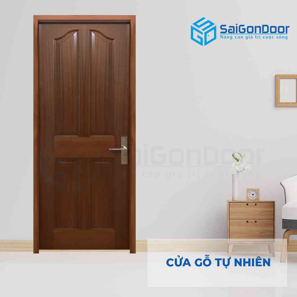 Mẫu cửa phòng ngủ gỗ tự nhiên 4A óc chó