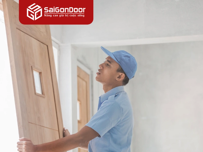 Đảm bảo kích thước cửa và khung cửa phù hợp khi thi công