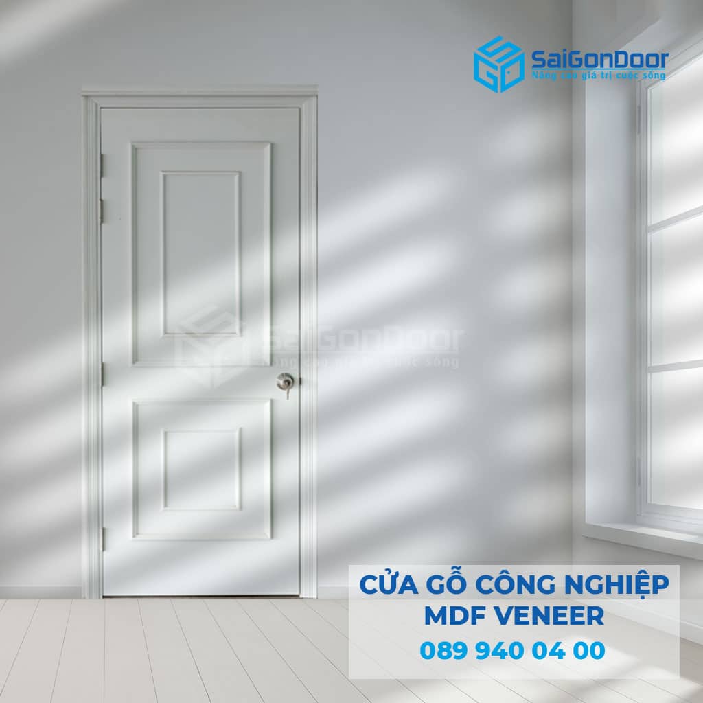 Cửa gỗ công nghiệp HDF Veneer hiện đại