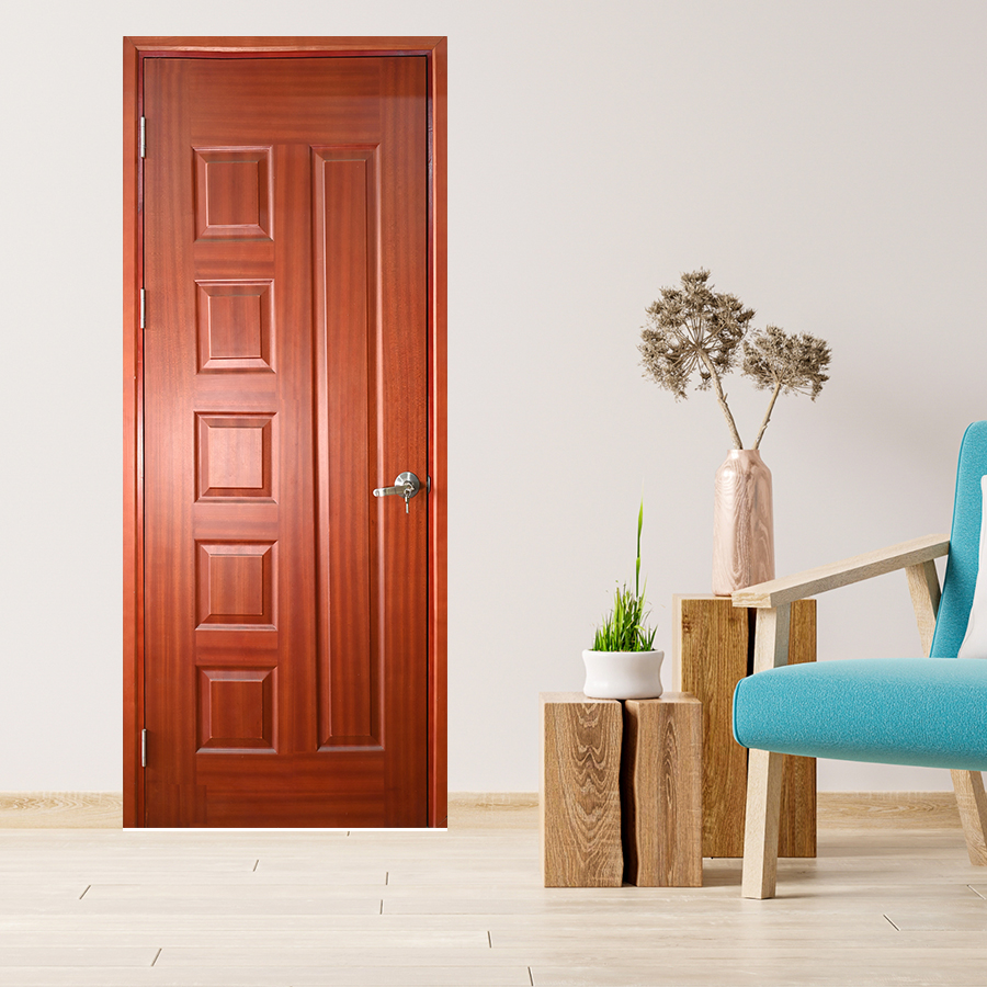 CỬA GỖ NHÀ TẮM SGD Cua go HDF Veneer 6B sapele