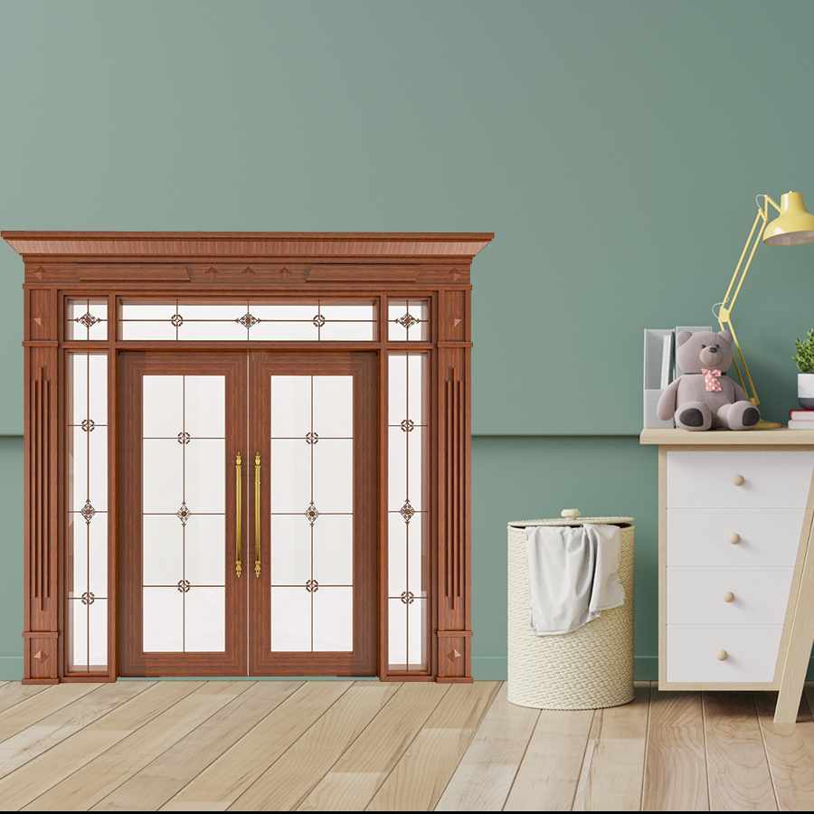 Cửa Nhôm Vân Gỗ 68