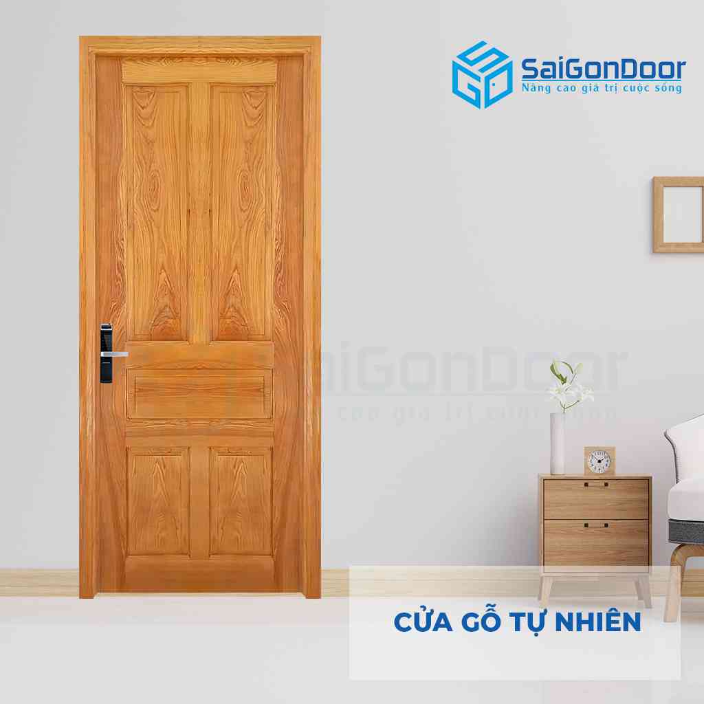 Mẫu cửa gỗ phòng ngủ tự nhiên 5A sồi