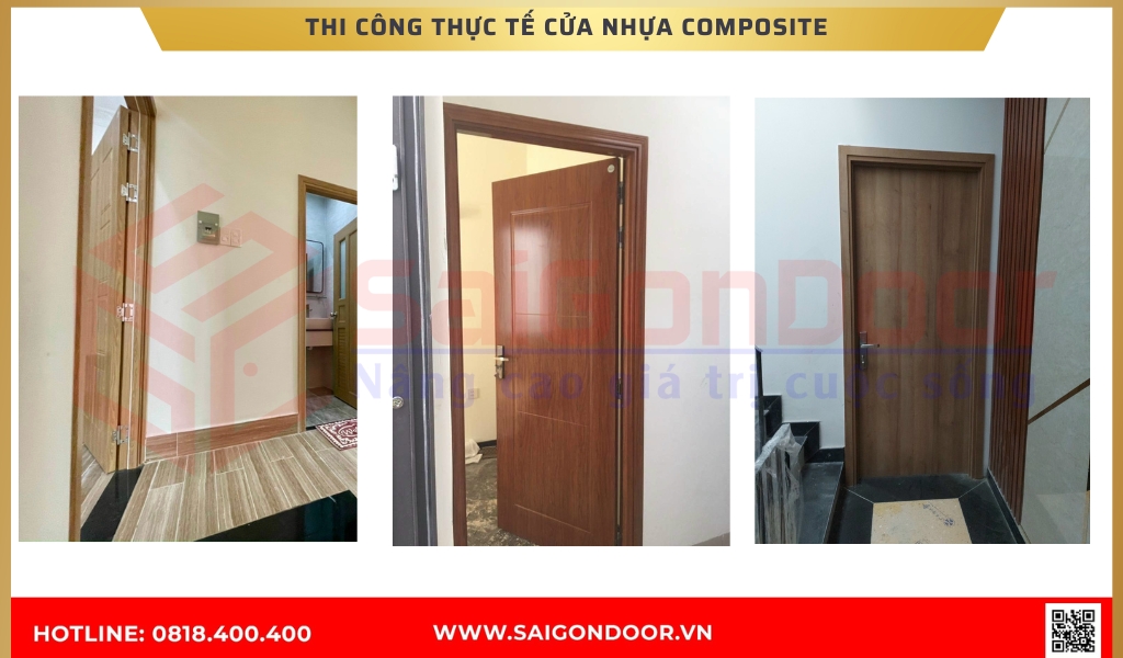 Hình ảnh thi công thực tế cửa nhựa composite Bạc Liêu