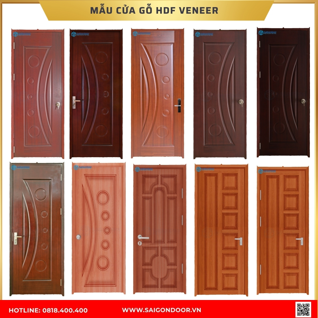 Mẫu cửa gỗ HDF Veneer được ưa chuộng