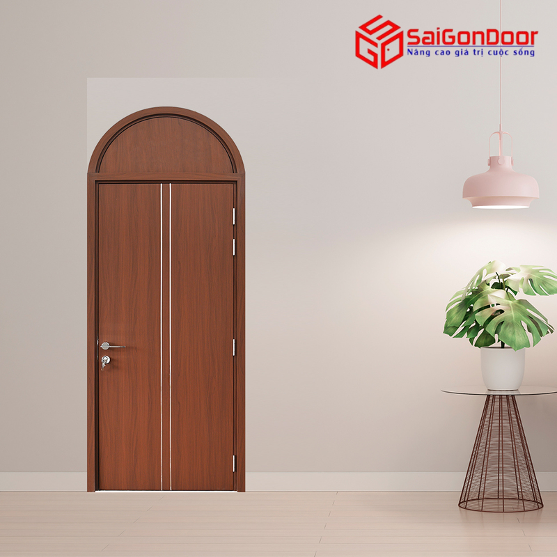 Cửa Composite Phủ Film PVC Màu Gỗ Nâu - SGD02