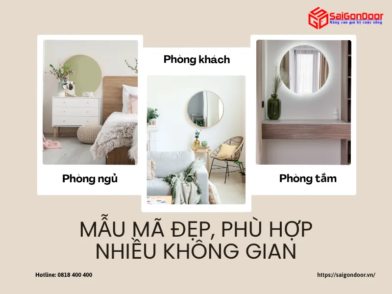 Mẫu mã đẹp, phù hợp nhiều không gian