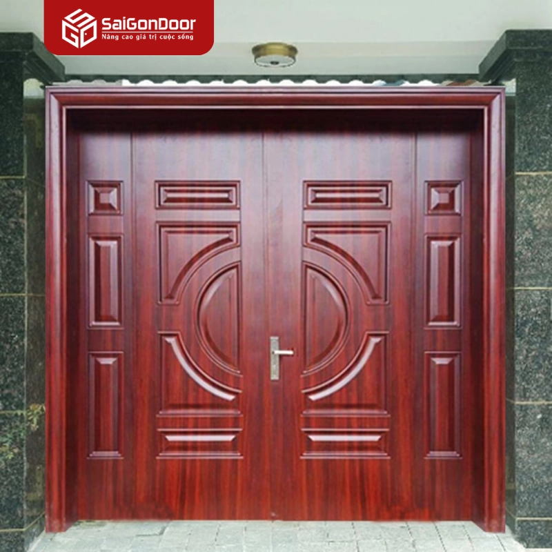 Đơn vị cung cấp và chi phí lắp đặt cửa thép vân gỗ 4 cánh