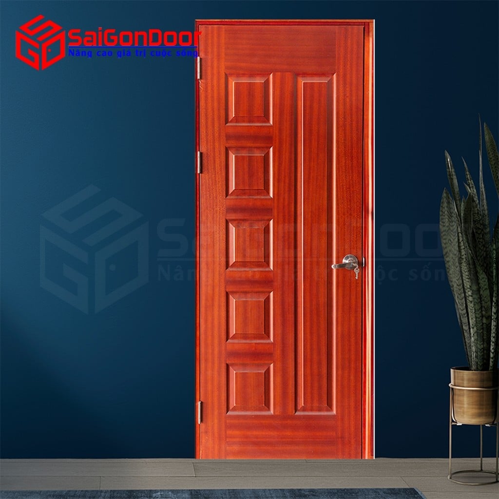 Cửa gỗ công nghiệp HDF Veneer 6B Căm-xe 1