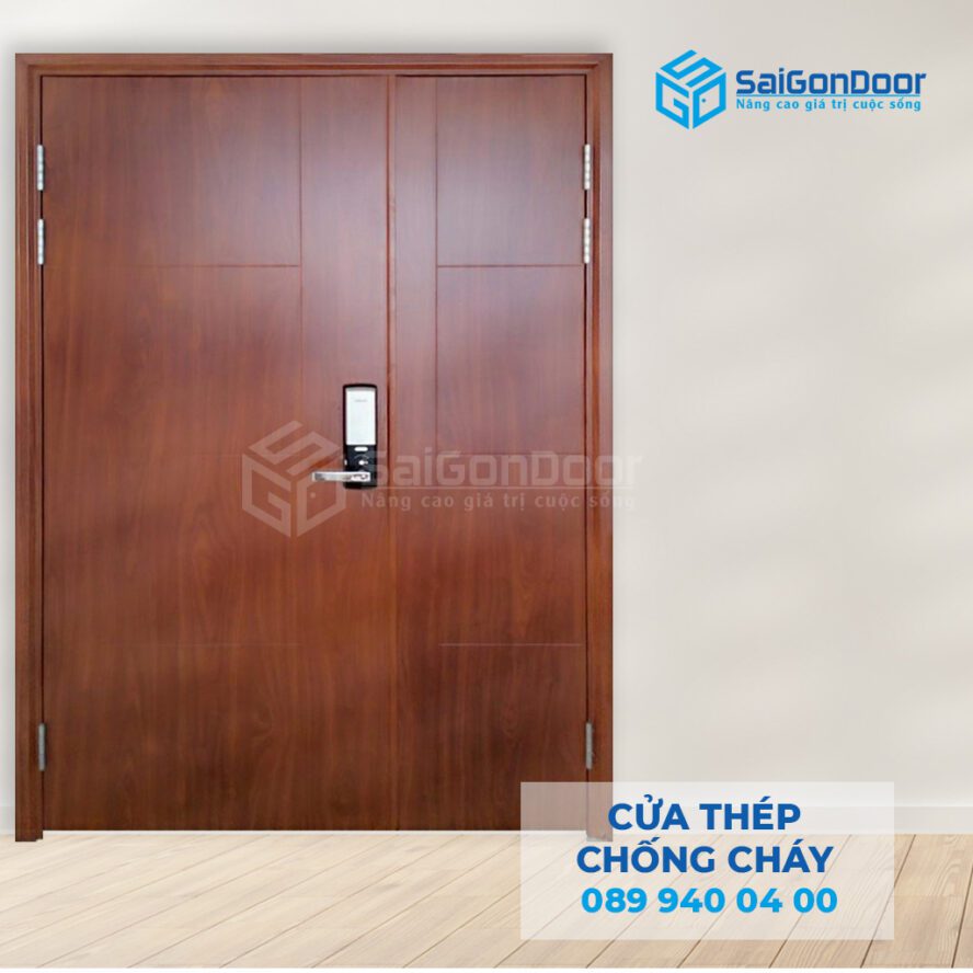 Cửa chống cháy vân gỗ giúp không gian trở nên sang trọng và đẳng cấp hơn