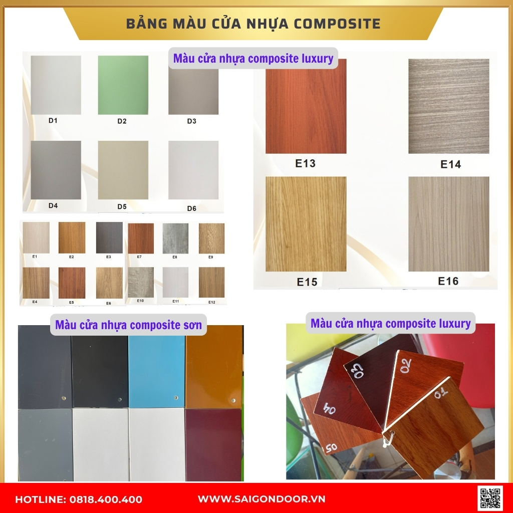 Bảng màu cửa nhựa Composite