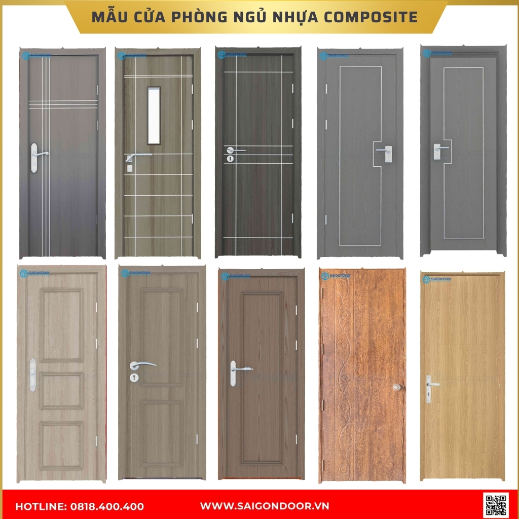 Mẫu cửa phòng ngủ nhựa composite được ưa chuộng