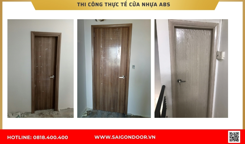 Hình ảnh thi công thực tế cửa nhựa ABS Hàn Quốc