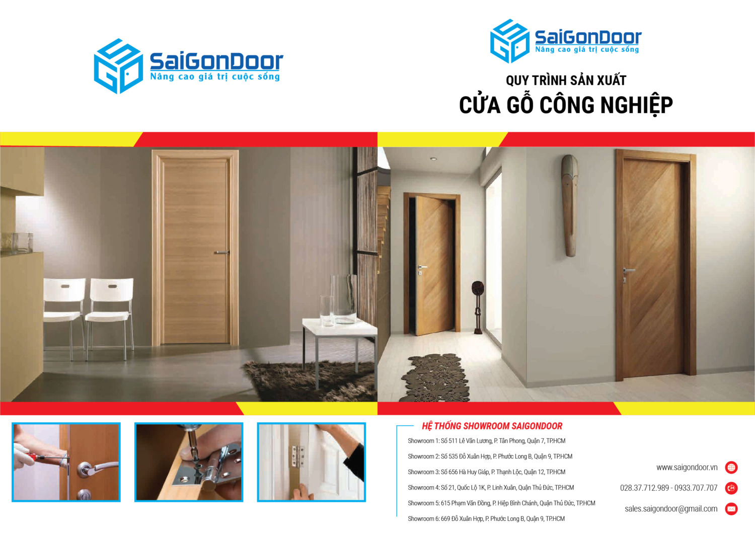 Quy trình sản xuất cửa gỗ công nghiệp tại Saigondoor