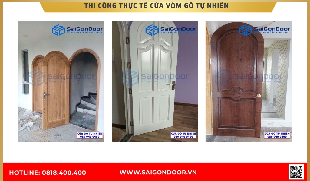 Hình ảnh công trình thực tế cửa gỗ tự nhiên BRVT