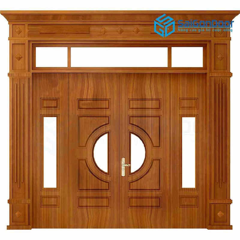 Cửa thép vân gỗ 4 cánh mang tính thẩm mỹ sang trọng và đa dạng mẫu mã
