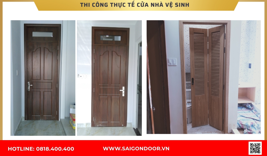 Hình ảnh thi công thực tế cửa nhà vệ sinh