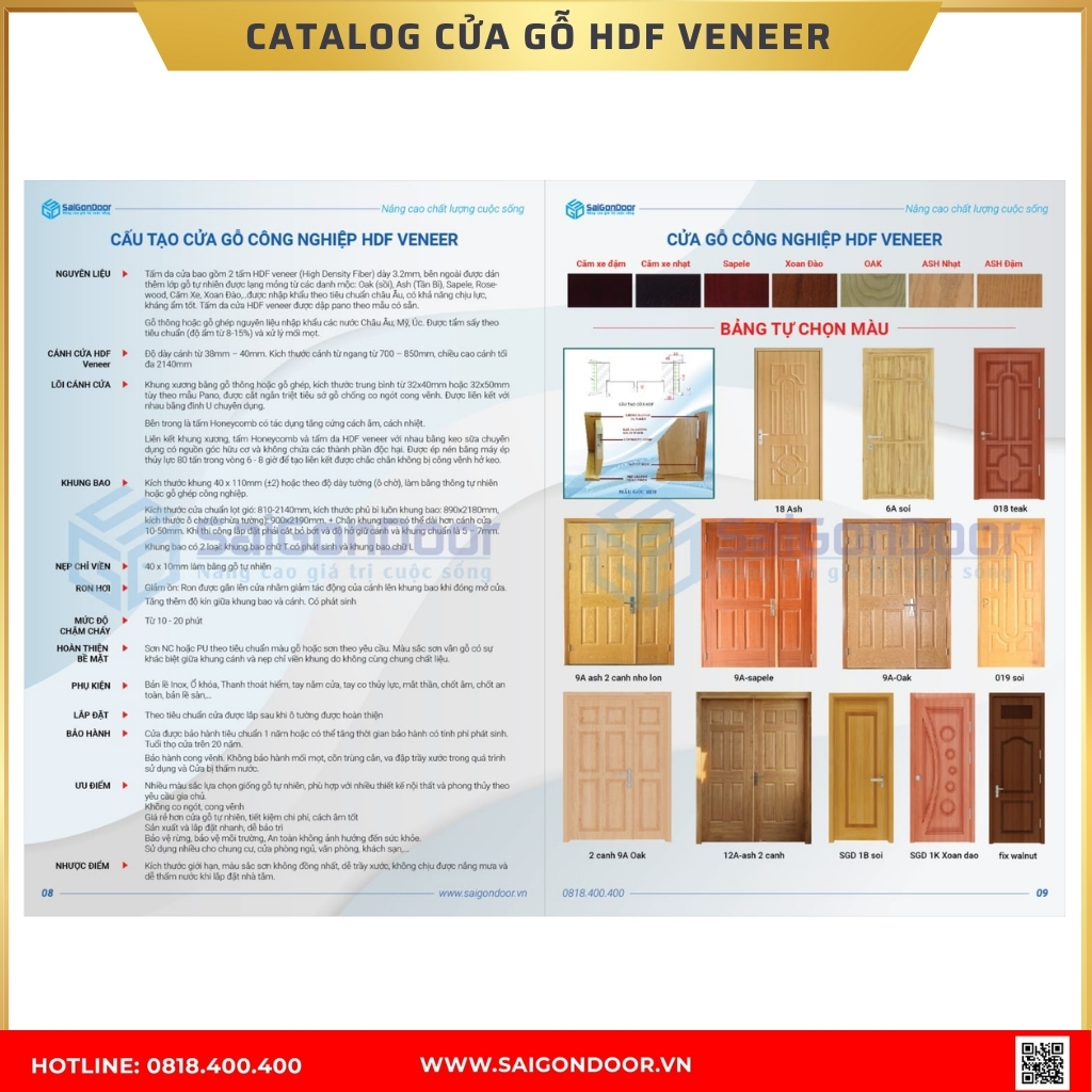 Catalogue cửa gỗ công nghiệp HDF tại Long An Catalogue cửa gỗ công nghiệp HDF
