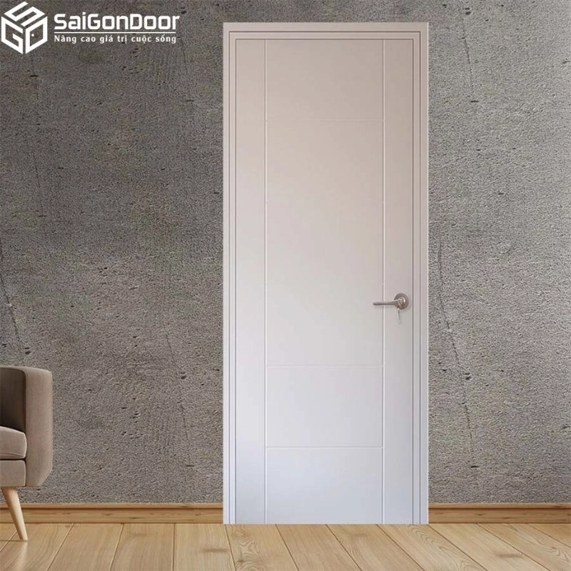 cửa nhựa giả gỗ màu trắng