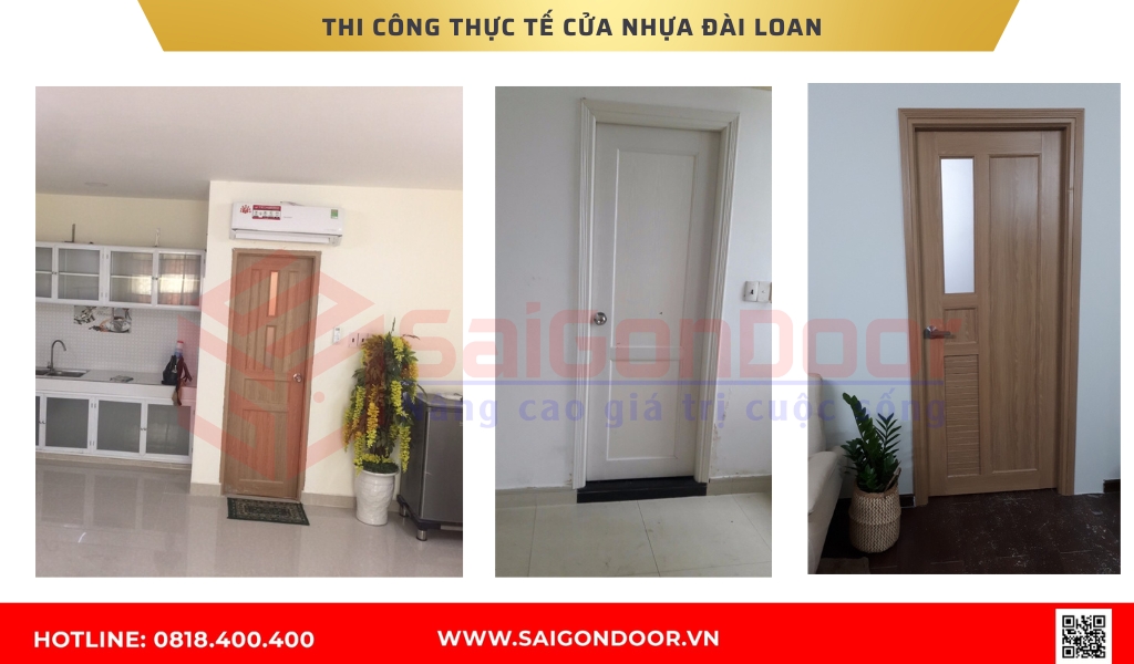 Hình ảnh thi công thực tế cửa nhựa Đài Loan Long An