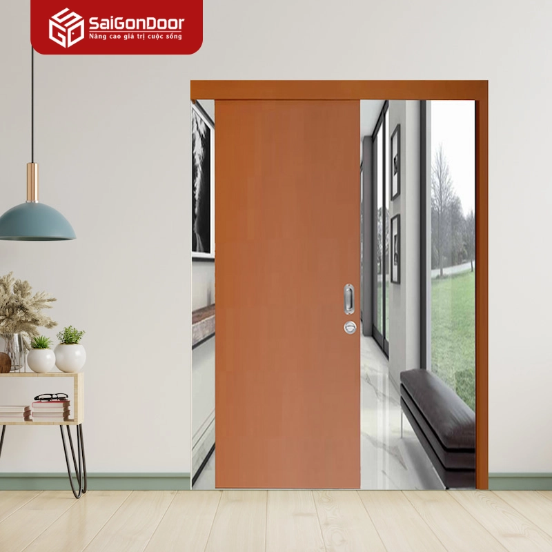 Cửa gỗ công nghiệp lùa trượt MDF P1 2K