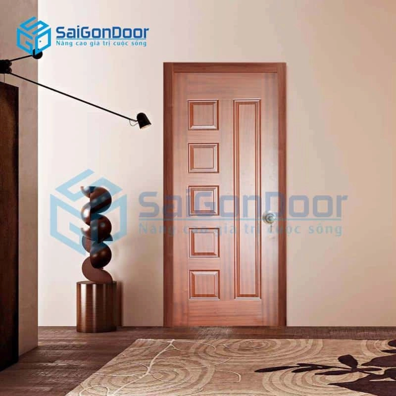 Cửa gỗ HDF Veneer V6BL Sapele