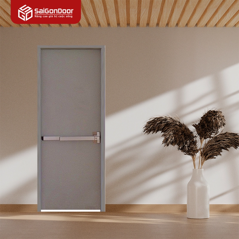 Cửa thép chống cháy TCC P1 xám thanh thoát hiểm