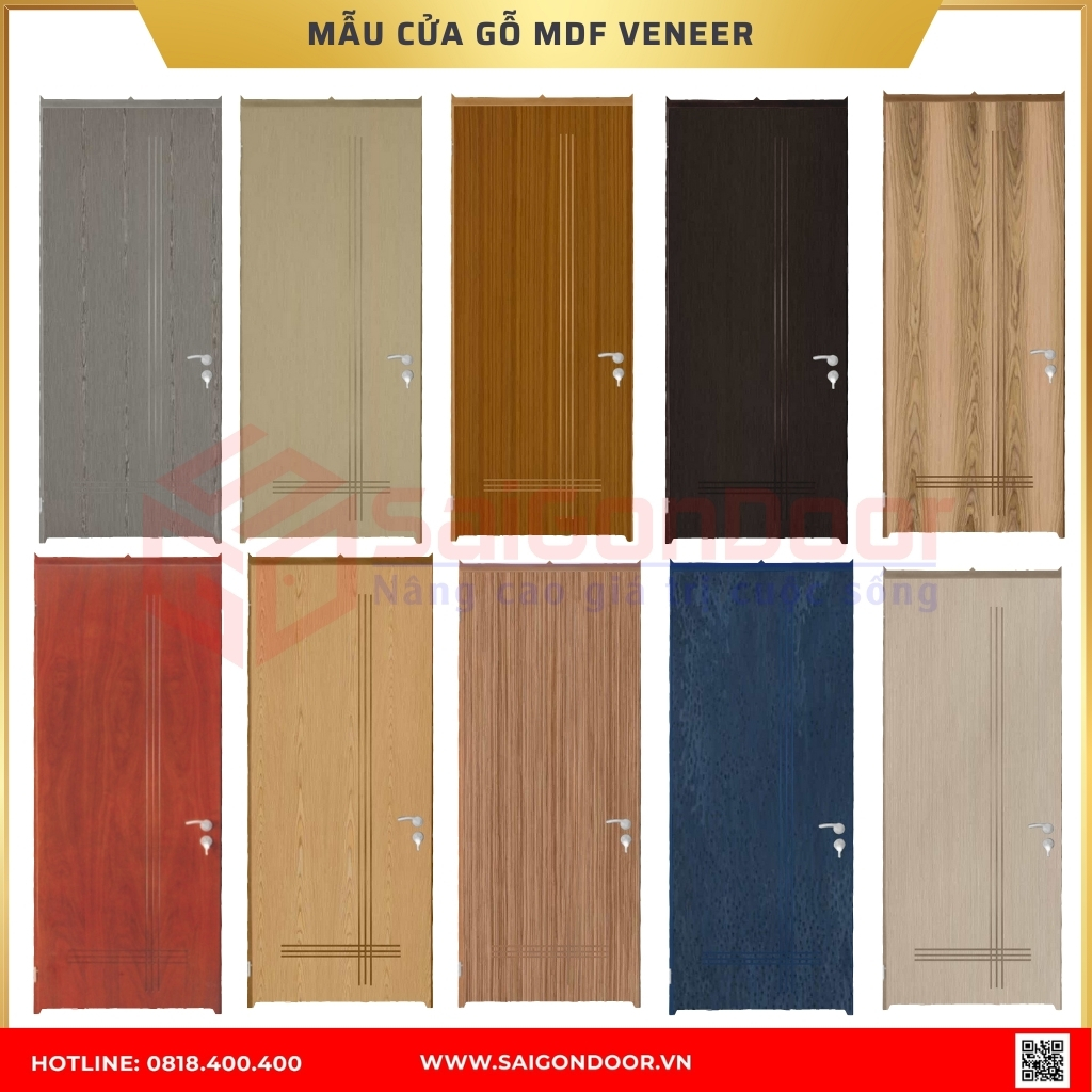 Mẫu cửa gỗ MDF Veneer được ưa chuộng