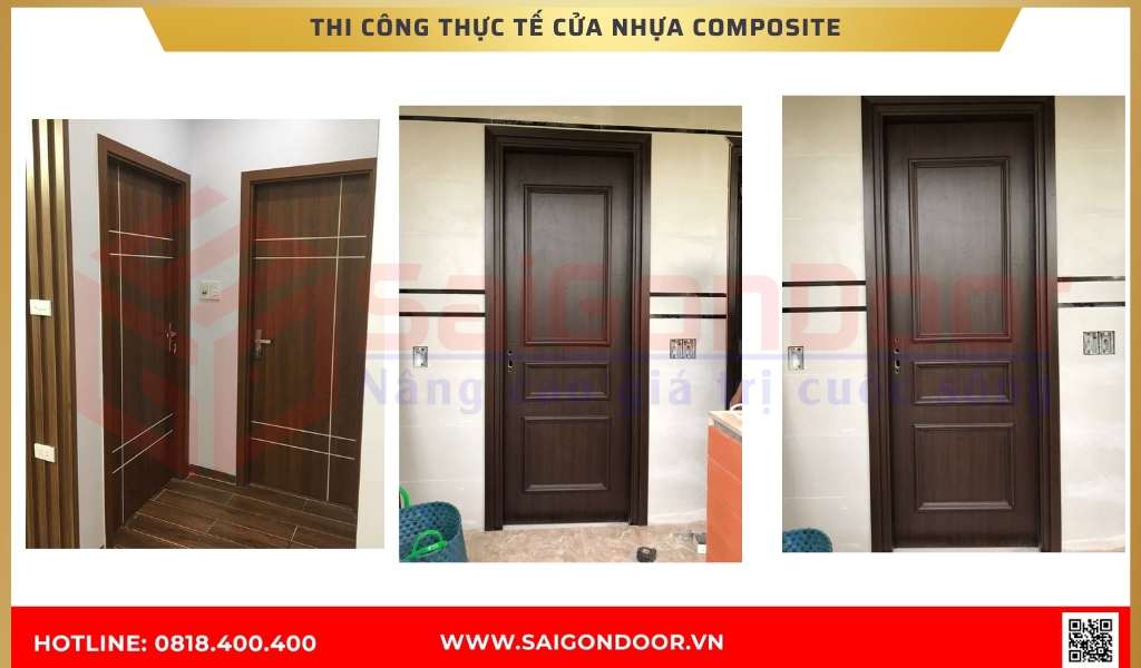 Hình ảnh thi công thực tế cửa nhựa composite