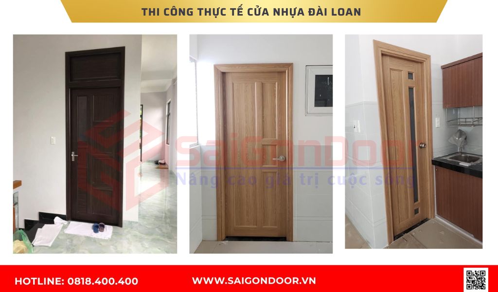 Hình ảnh thi công thực tế cửa nhựa Đài Loan