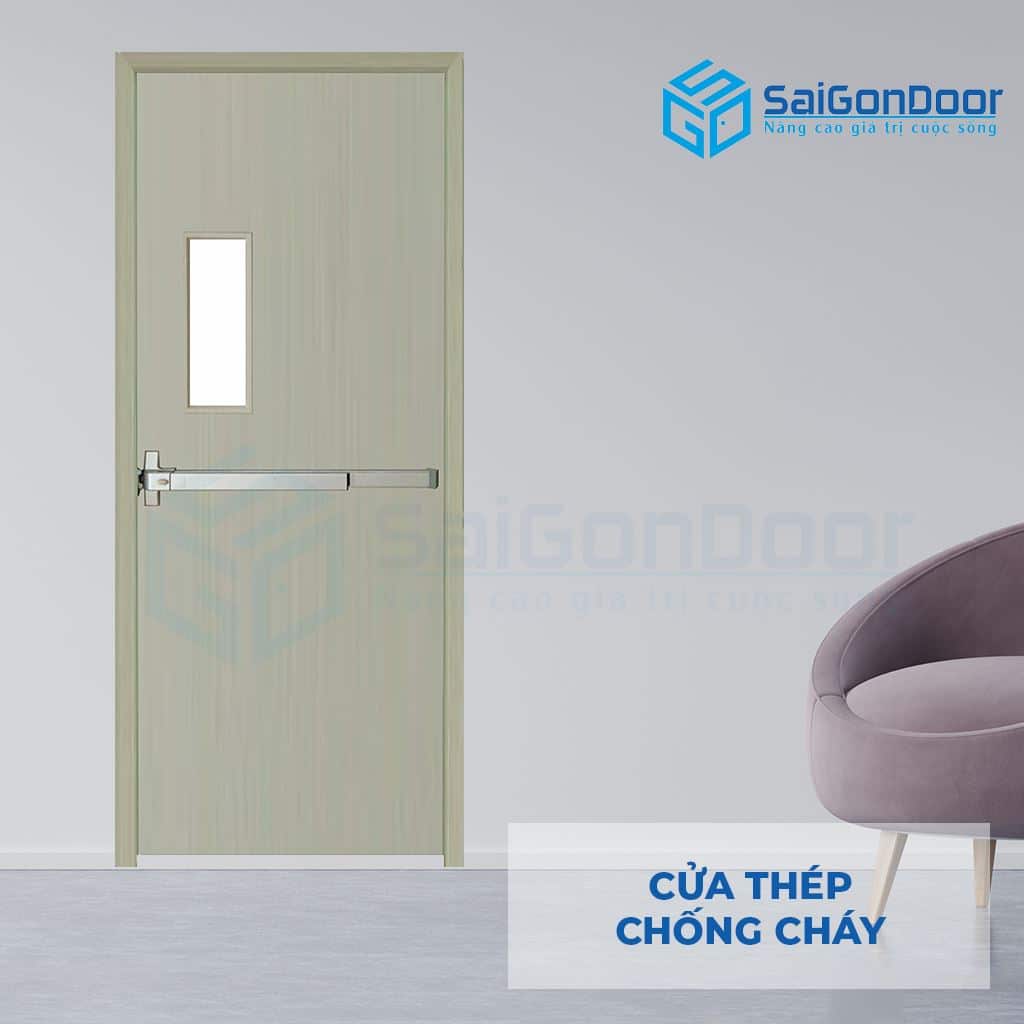 Cửa thoát hiểm thép P1G1 xám SGD 