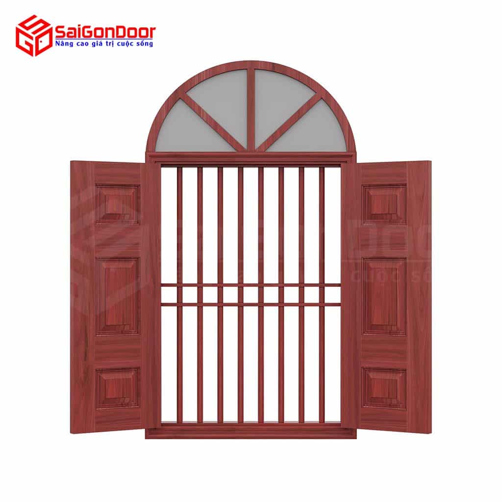 Vaulted wood grain steel door TVGVom-SGD-10