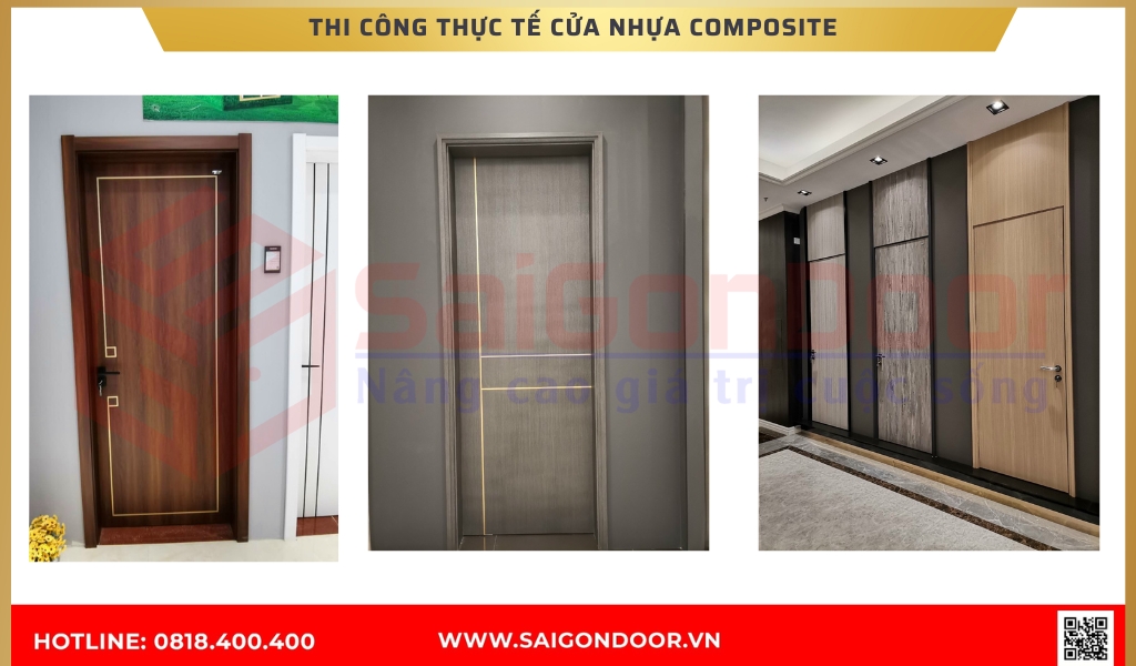 Hình ảnh thi công thực tế cửa nhựa composite