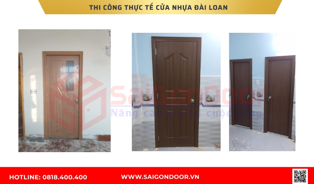 Hình ảnh thi công thực tế cửa nhựa Đài Loan Bình Dương