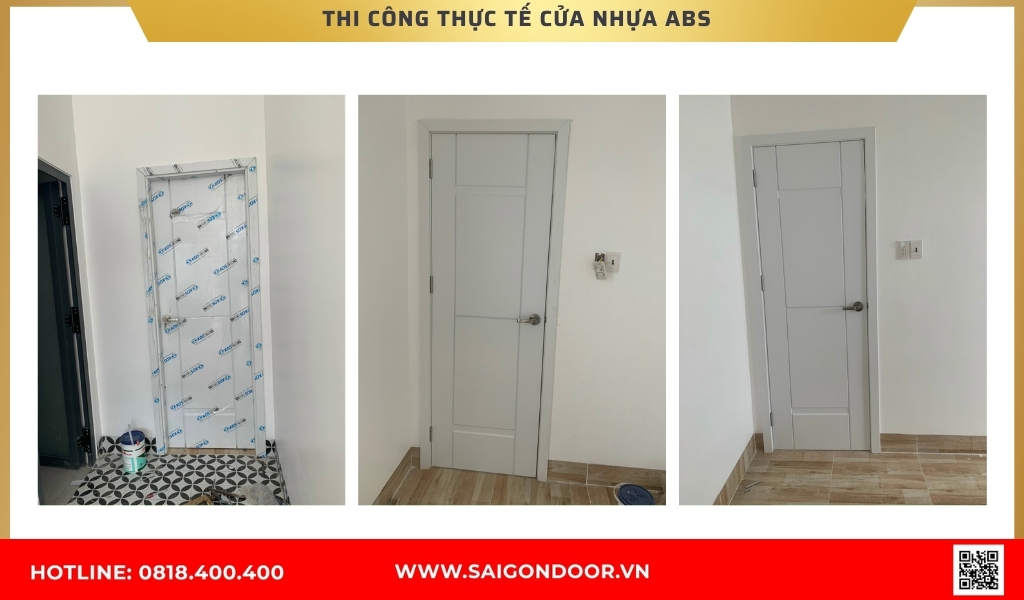 Hình ảnh thi công thực tế cửa nhựa ABS Hàn Quốc