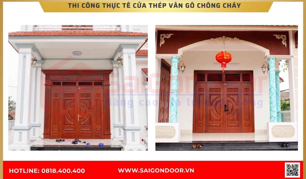 Hình ảnh thi công thực tế cửa thép chống cháy