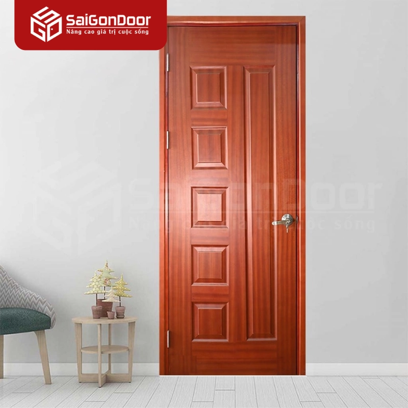Cửa gỗ công nghiệp HDF Veneer 6B sapele