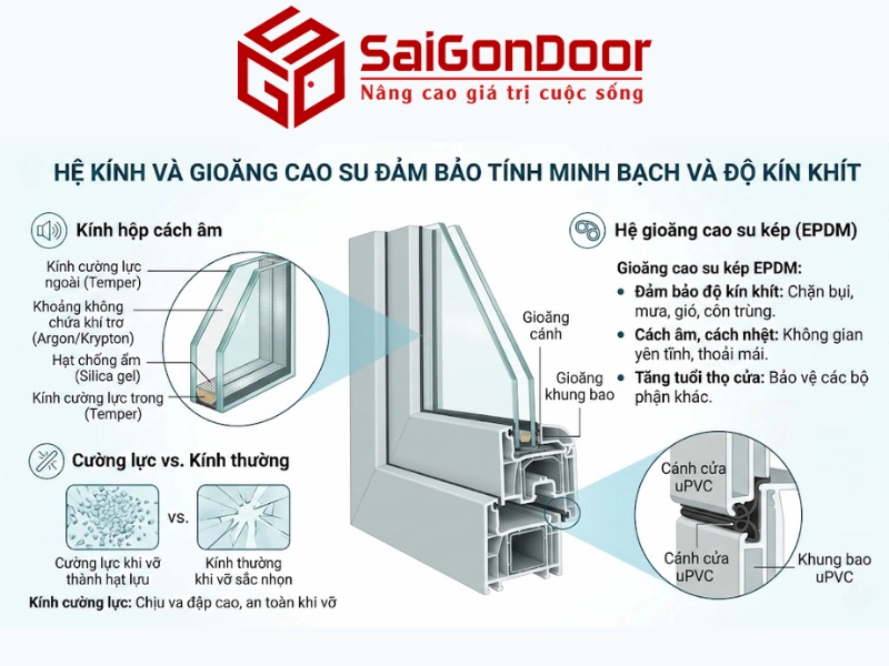 cấu tạo cửa nhựa lõi thép