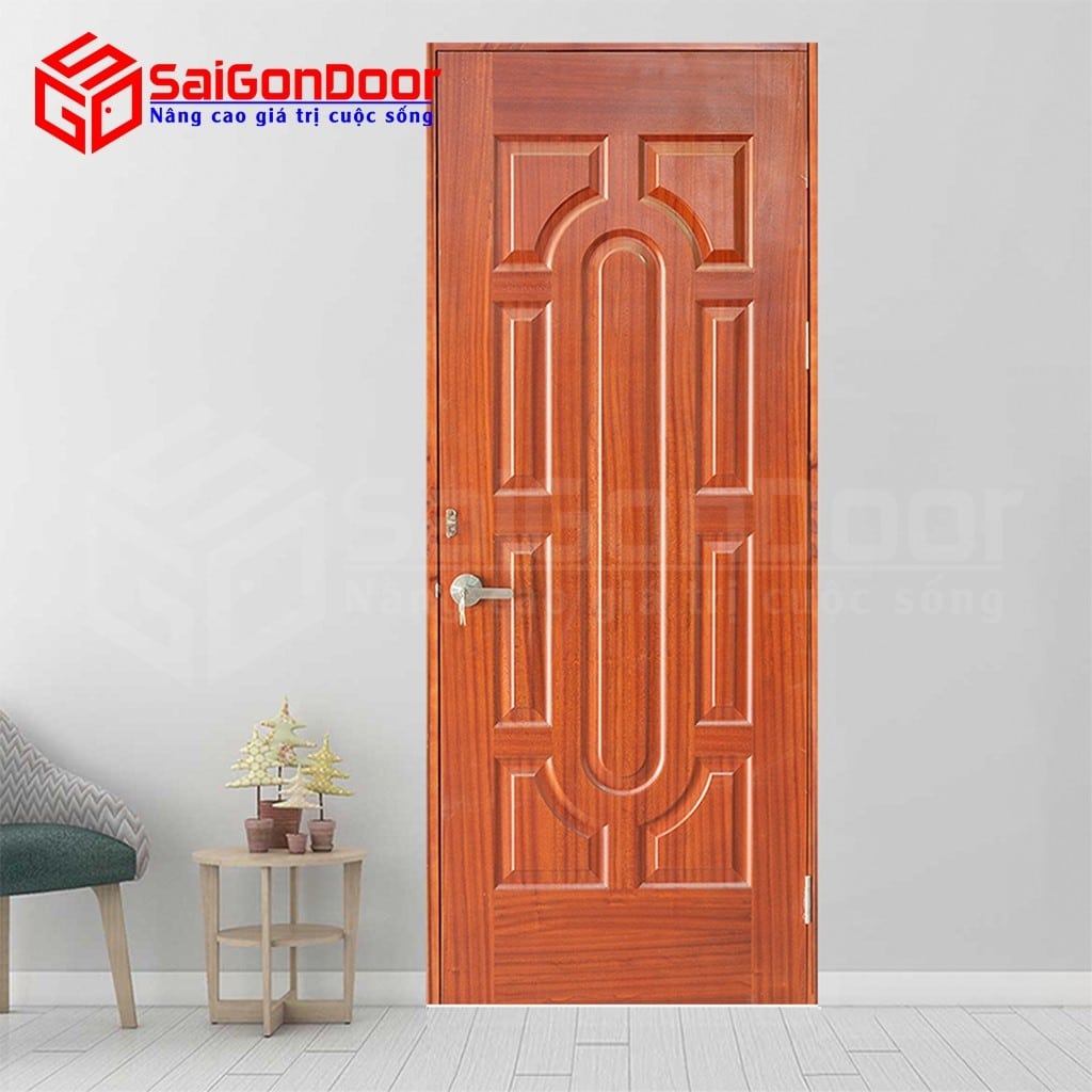Cửa gỗ công nghiệp HDF Veneer 19-Sapele