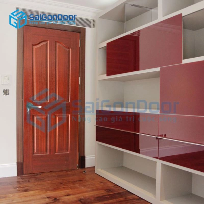 Cửa gỗ HDF Veneer P14A Sapele
