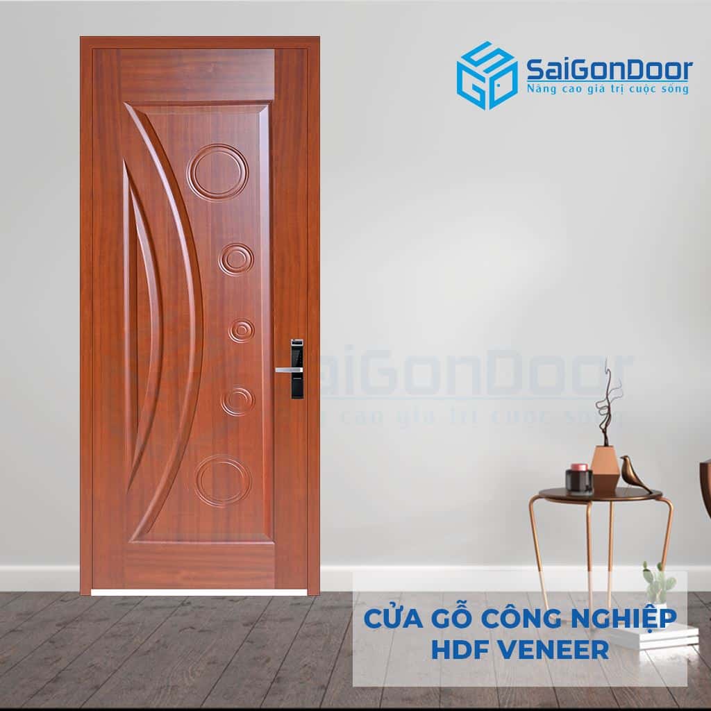 Cửa Gỗ Công Nghiệp HDF Veneer 1K sapele