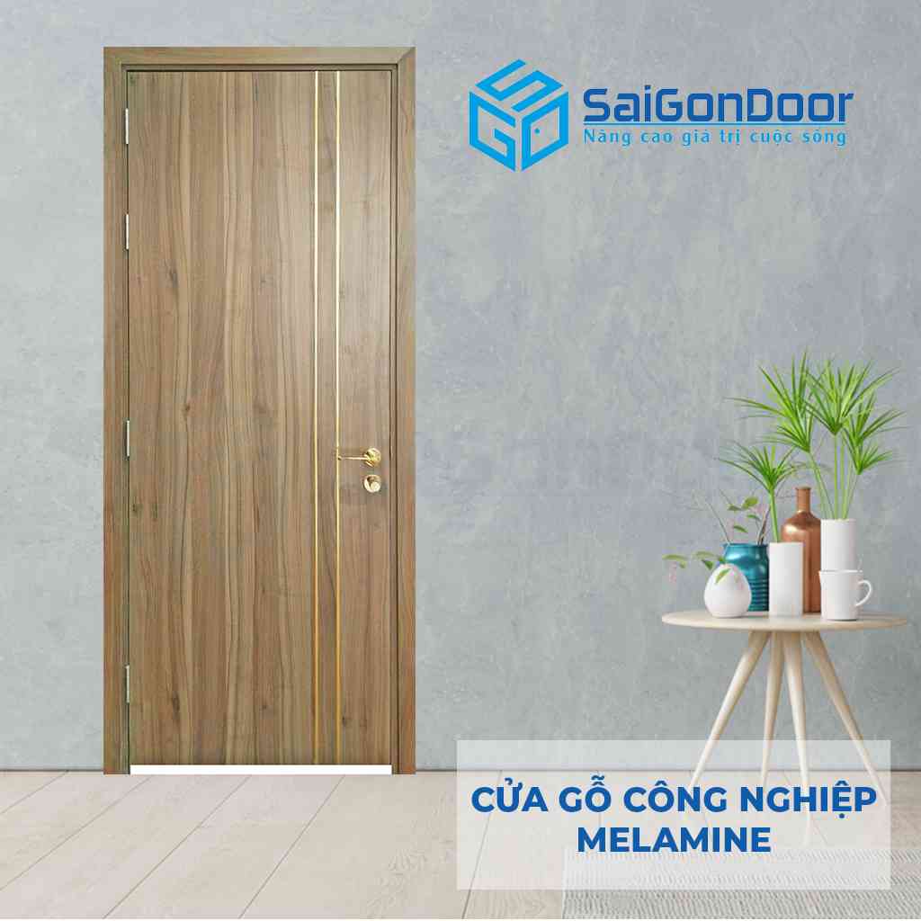 Cửa gỗ ngăn cháy MDF Melamine P1R2-4 SGD